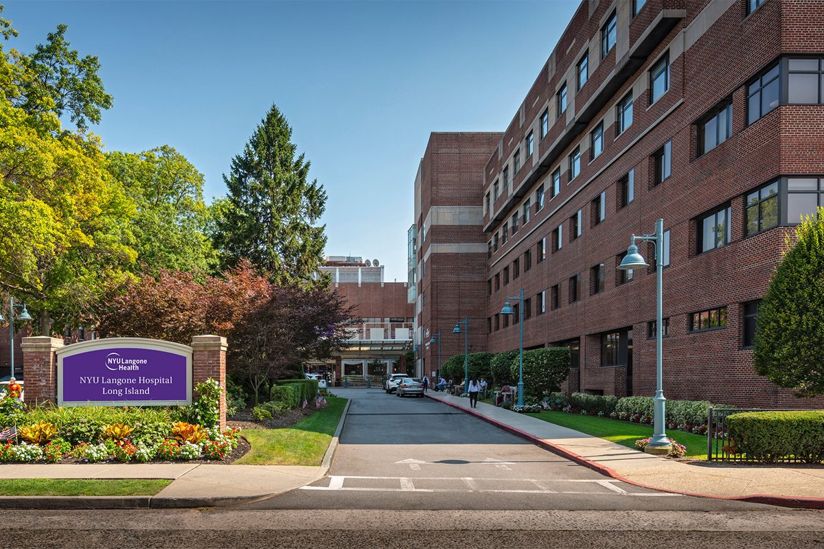 The entrance of NYU Langone Hospital Long Island